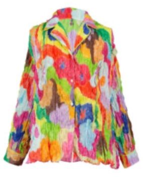 Celia B Colorful Pleated Multicolor Blouse